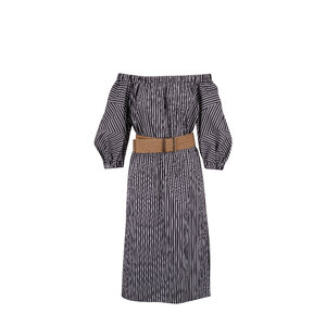 ワンピース Brunello Cucinelli Striped Midi Dress White Cotton Striped Midi Dress by Brunello Cucinelli – LOZURI®