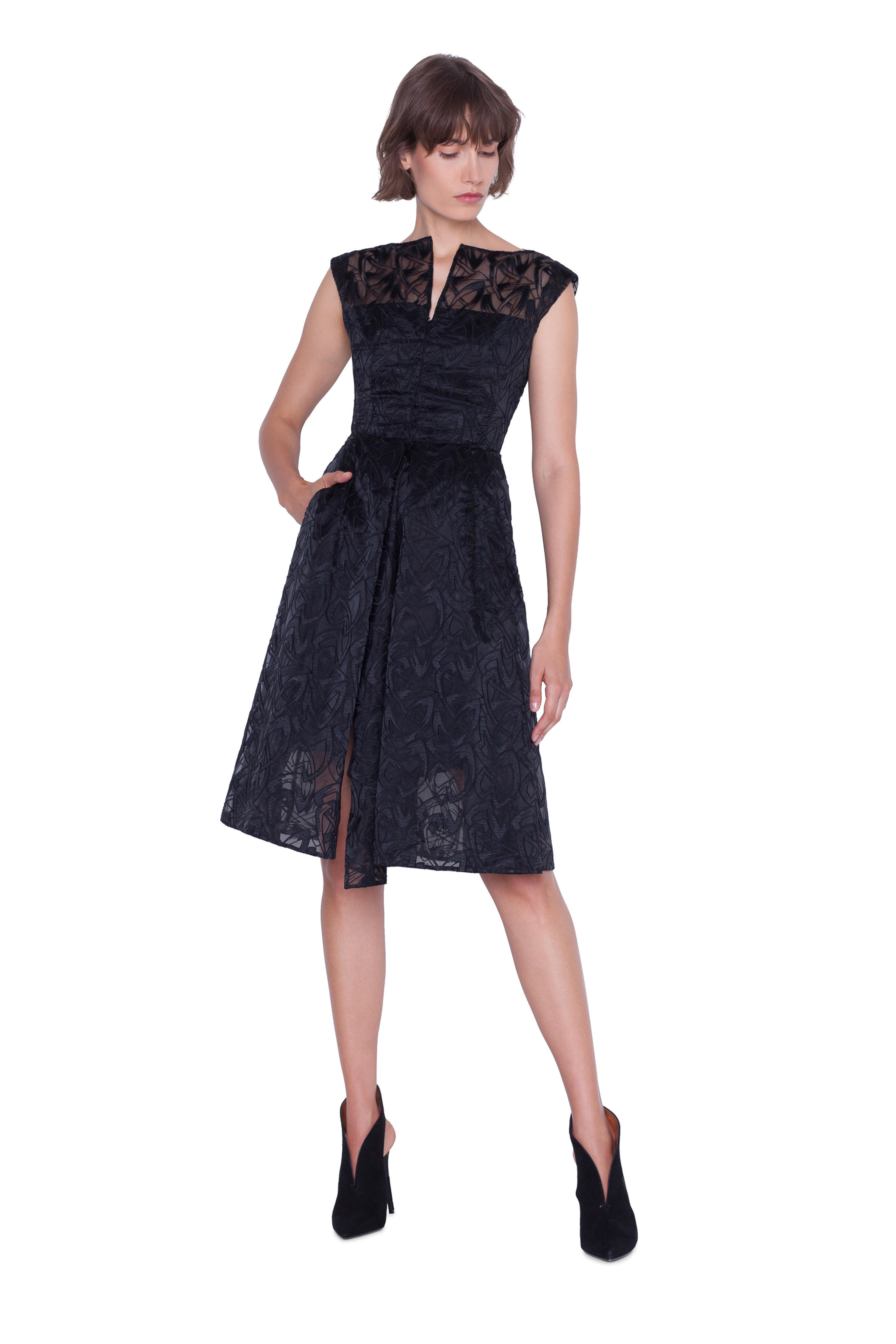 embroidered grey dress Black Mexican Embroidery Apron – brendaagenda main image 0