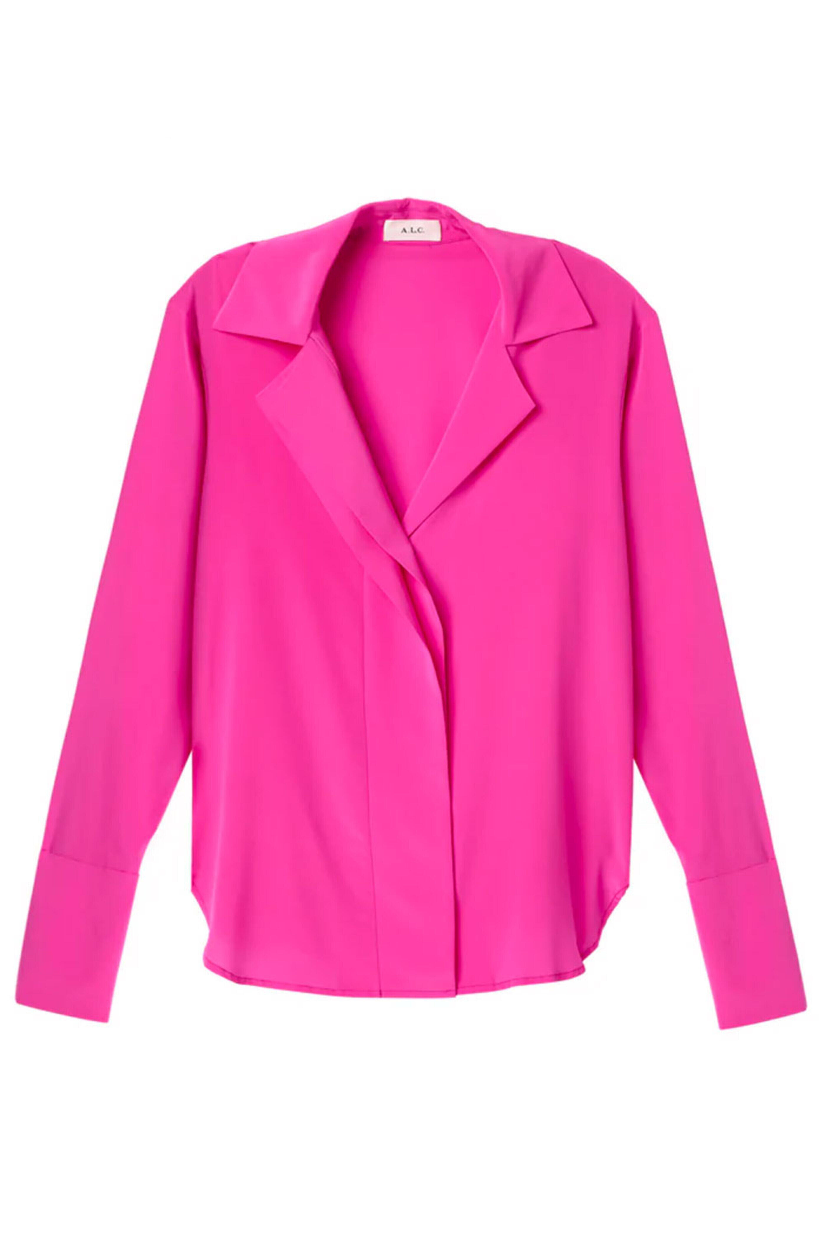 A.L.C. - Hot Pink Kinsley Silk Top