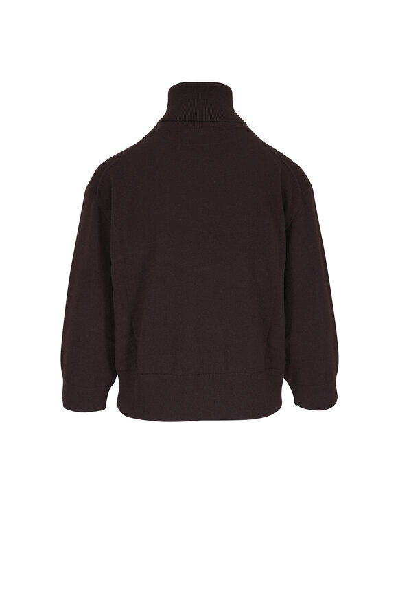 Akris Coffee Cashmere Knit Turtleneck Sweater - view 3