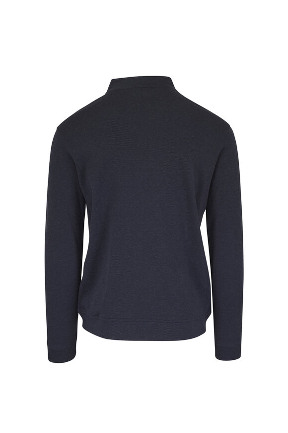 Peter Millar Crown Crafted Grant Navy Knit Quarter Zip Sweater - view 2