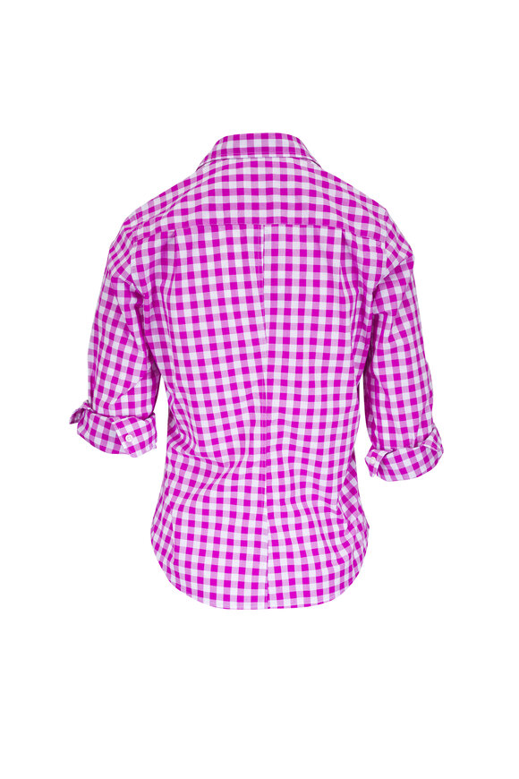 Frank & Eileen Barry Pink Check Tailored Button Up Shirt - view 3