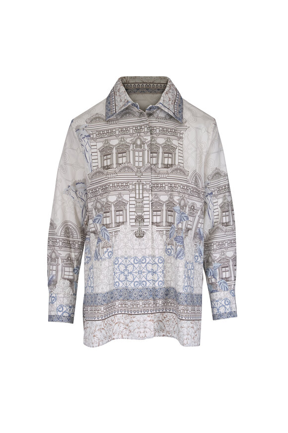 Rani Arabella Ivory Printed Cotton Shirt - view 1