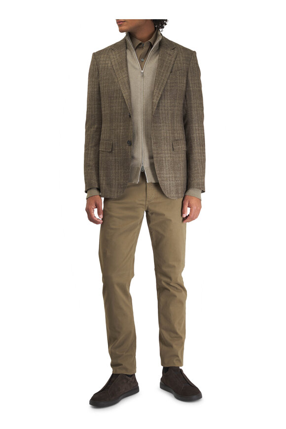 Zegna - Moss Green Cotton & Cashmere Sport Shirt 