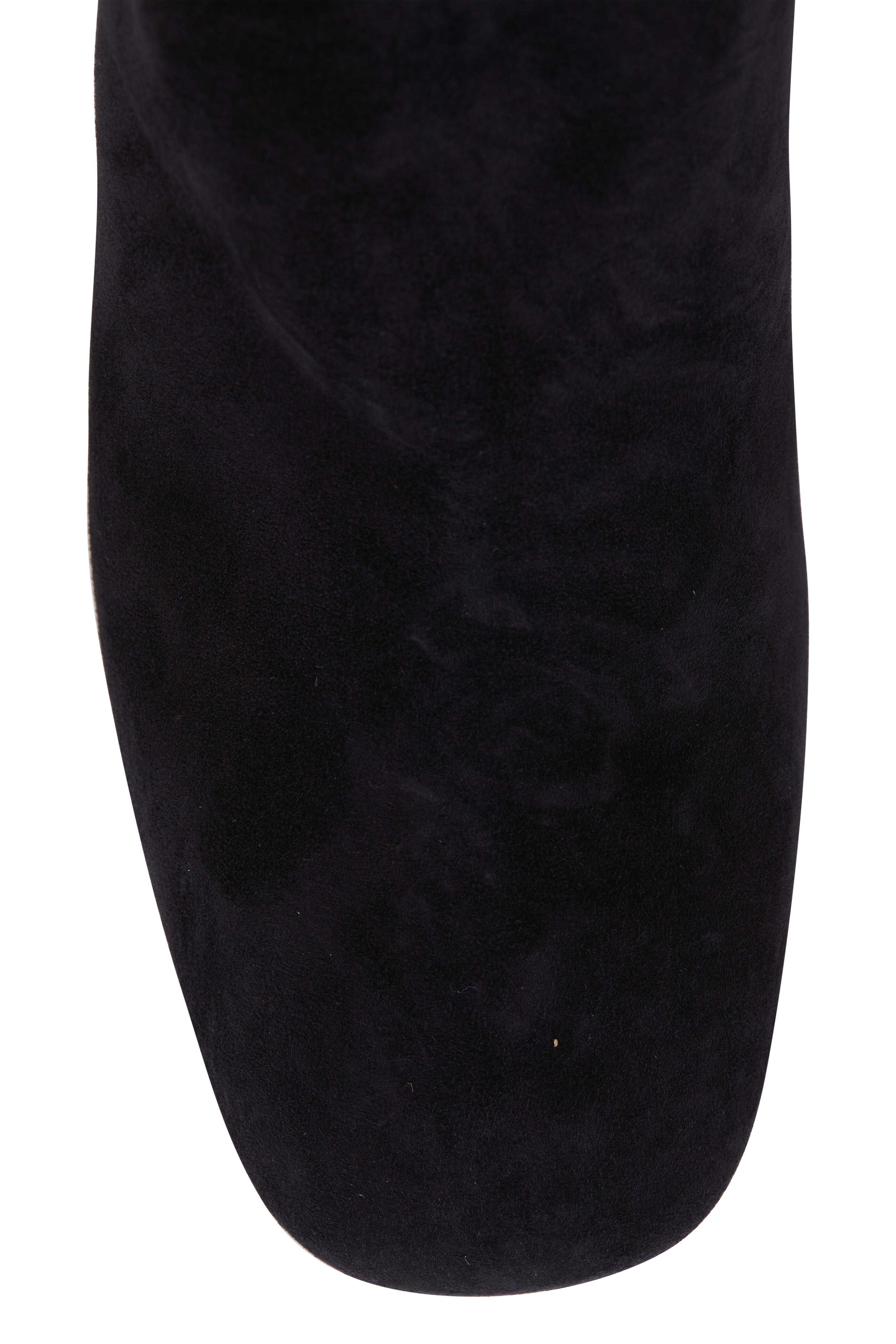 Prada - Black Suede Curved Block Heel Ankle Boot, 65mm