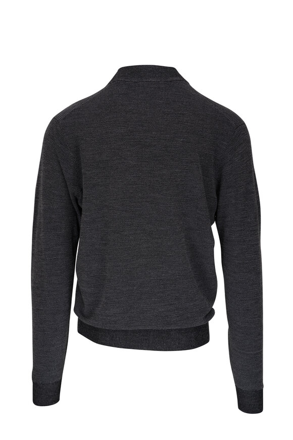 Peter Millar - Breaker Birdseye Black Quarter Zip Pullover