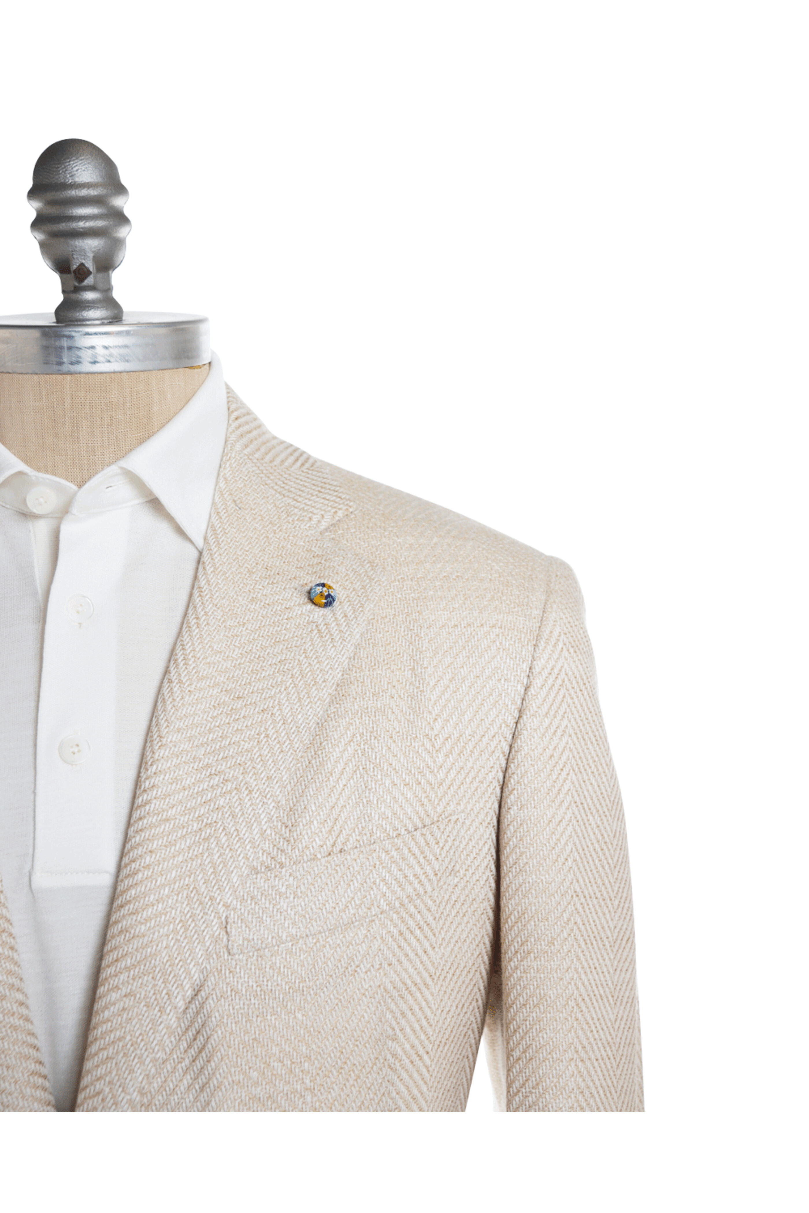 Belvest - Camel and Ivory Chevron Sportcoat