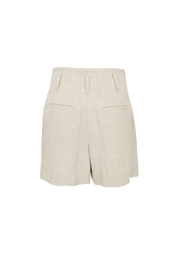 Brunello Cucinelli - Sand Crinkle Linen Shorts 