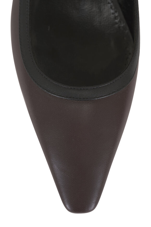 Manolo Blahnik Filotas Dark Brown & Black Leather Flat - view 5