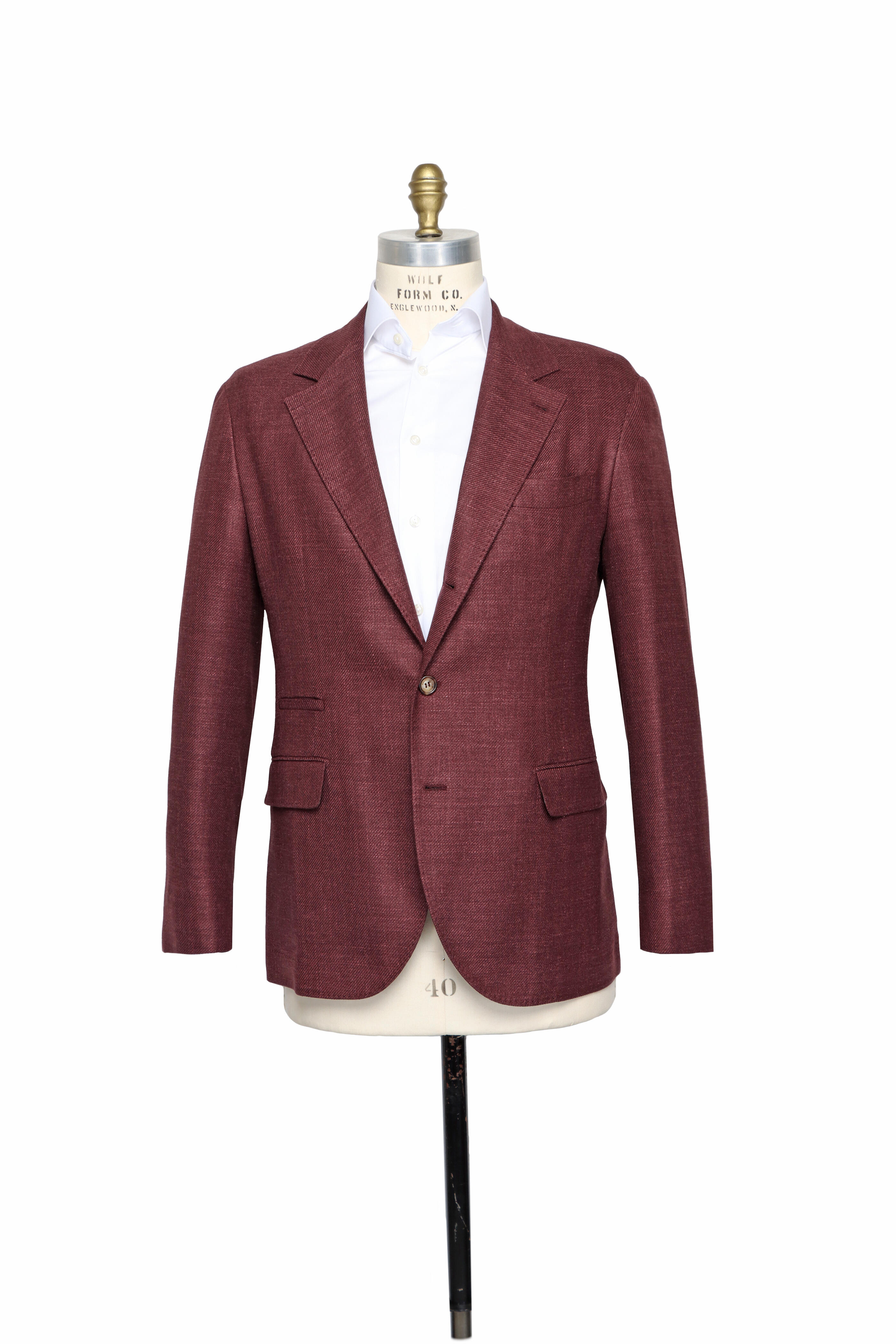 Brunello Cucinelli - Burgundy Single Breasted Suit