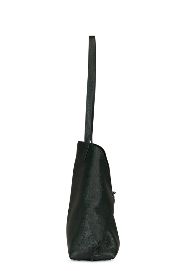 Akris Medium AI Gallus Green Leather Shoulder Tote - view 3