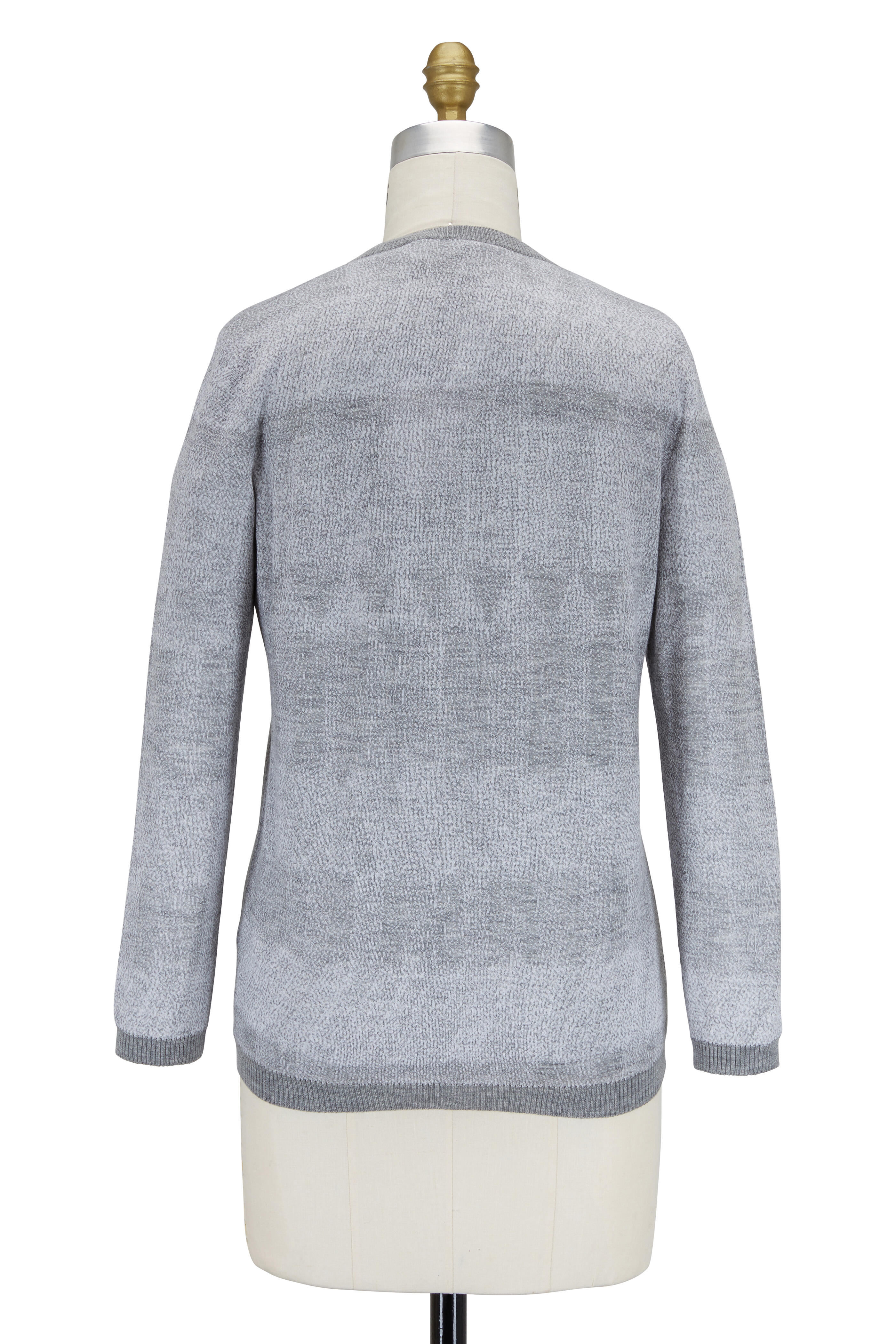 Agnona - Speckled Gray Cashmere & Silk Cardigan Twin Set