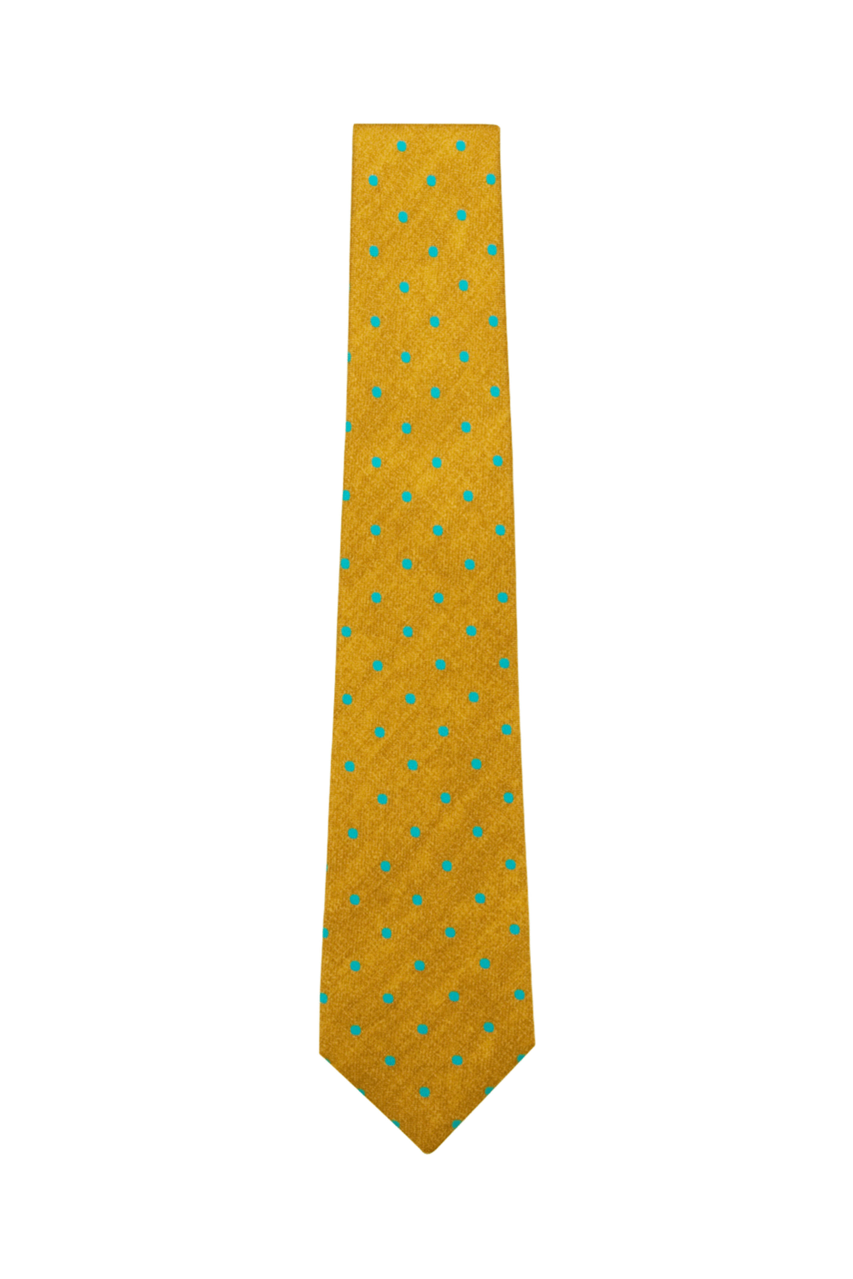 Kiton - Gold and Aqua Dotted Tie