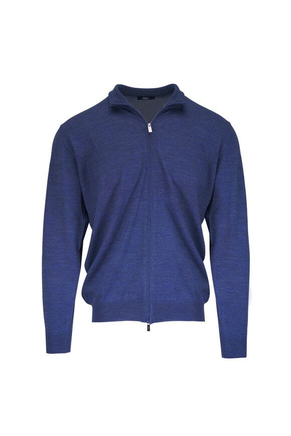 Fedeli Favonio Denim Wool Full-Zip Sweater - view 1