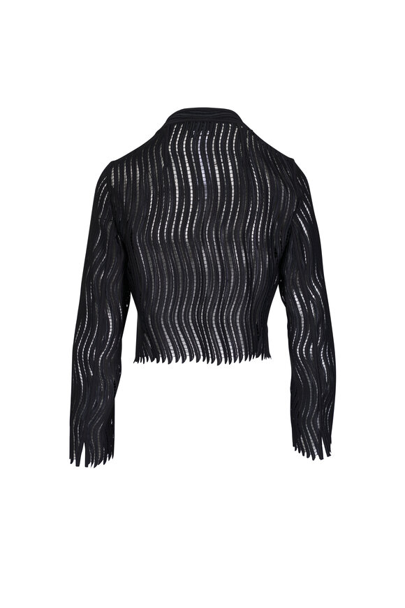 Akris Ariel Black Asymmetric Tech Wave Open Jacket - view 3