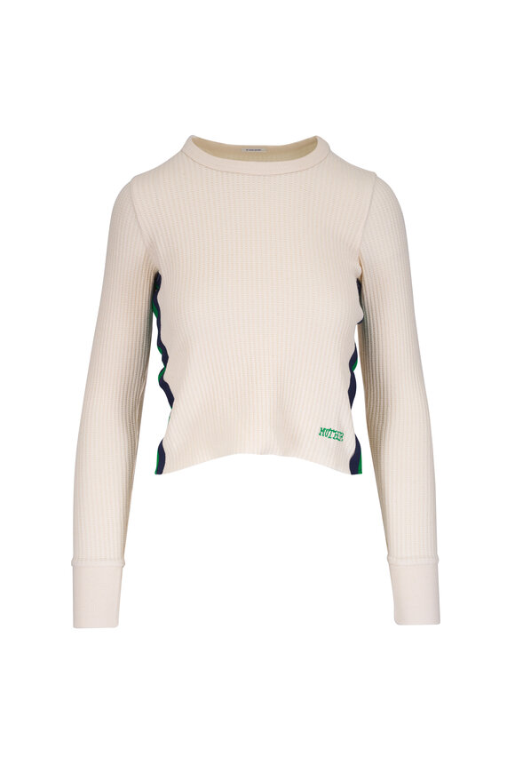 Mother The Itty Bitty Crew Cream Crop Sweater