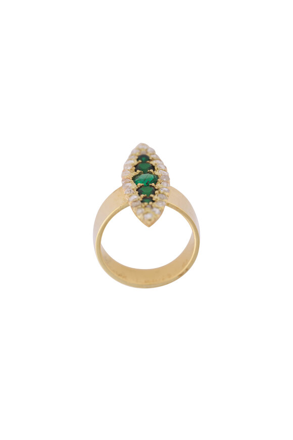 Renee Lewis 18k Yellow Gold Sapphire Marquise Ring - view 2
