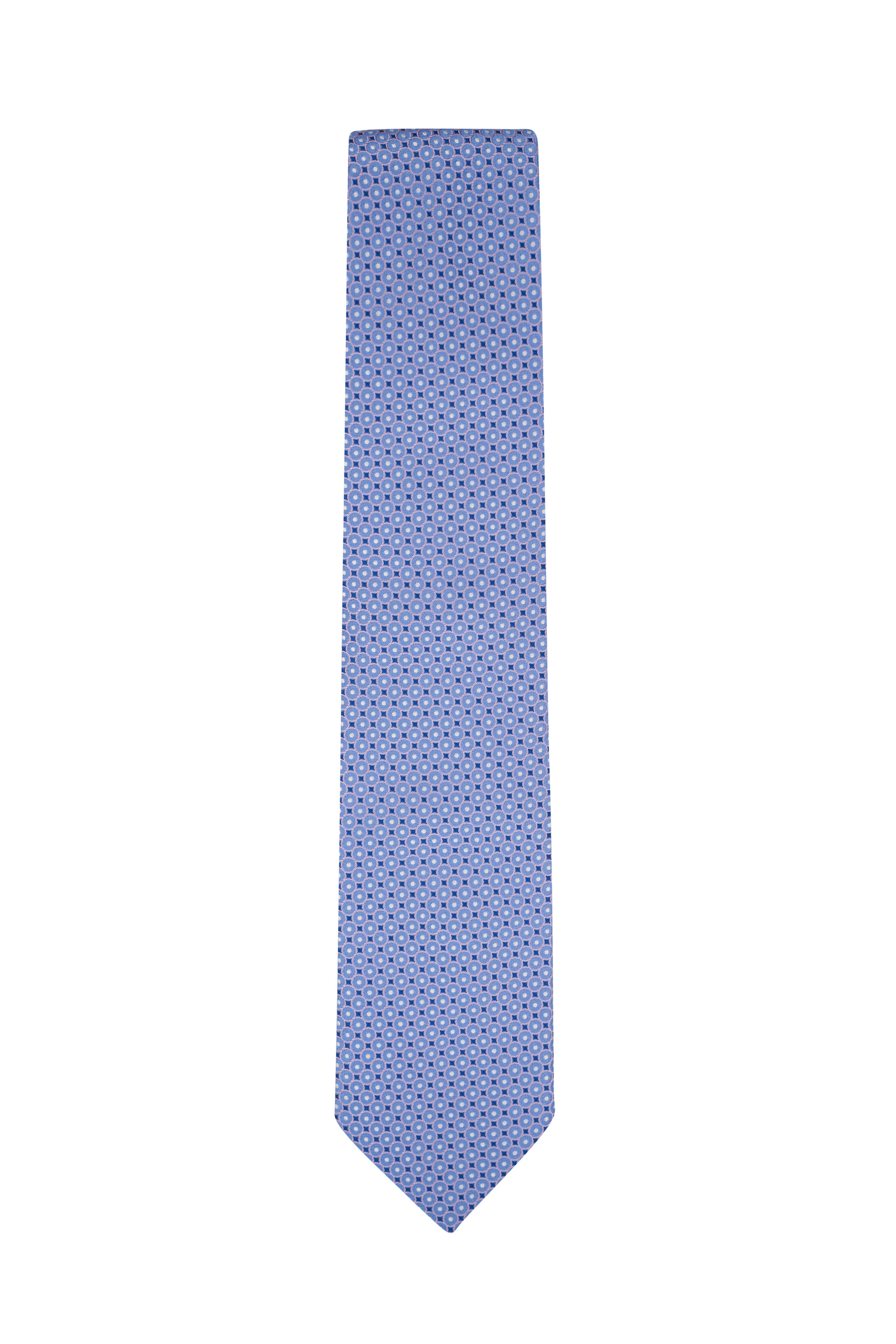Eton - Purple Geometric Print Silk Necktie | Mitchell Stores
