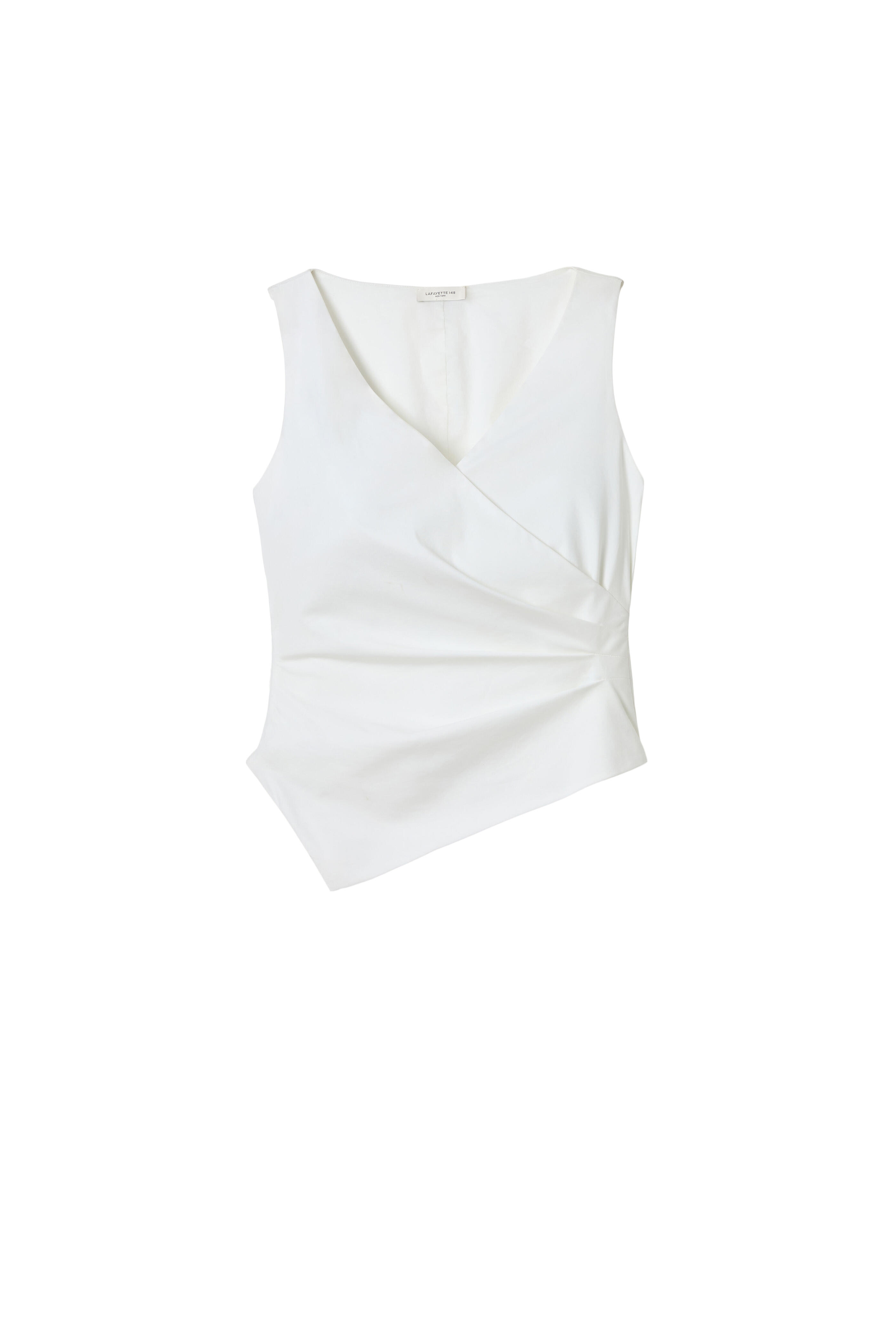 Lafayette 148 New York - White Sleeveless Wrap Front Top