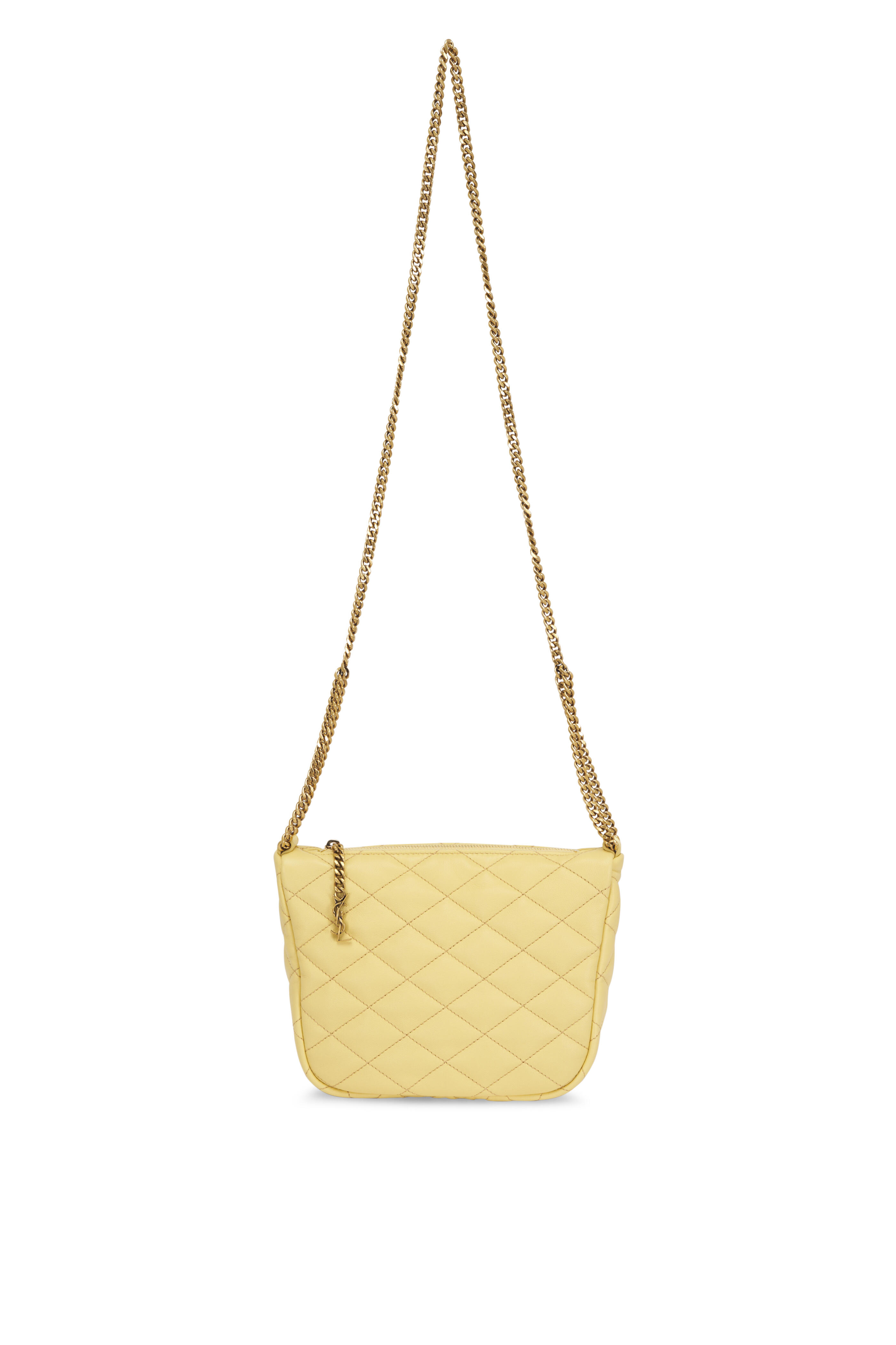 Saint Laurent - Mini Cassandre Yellow Quilted Leather Hobo Bag