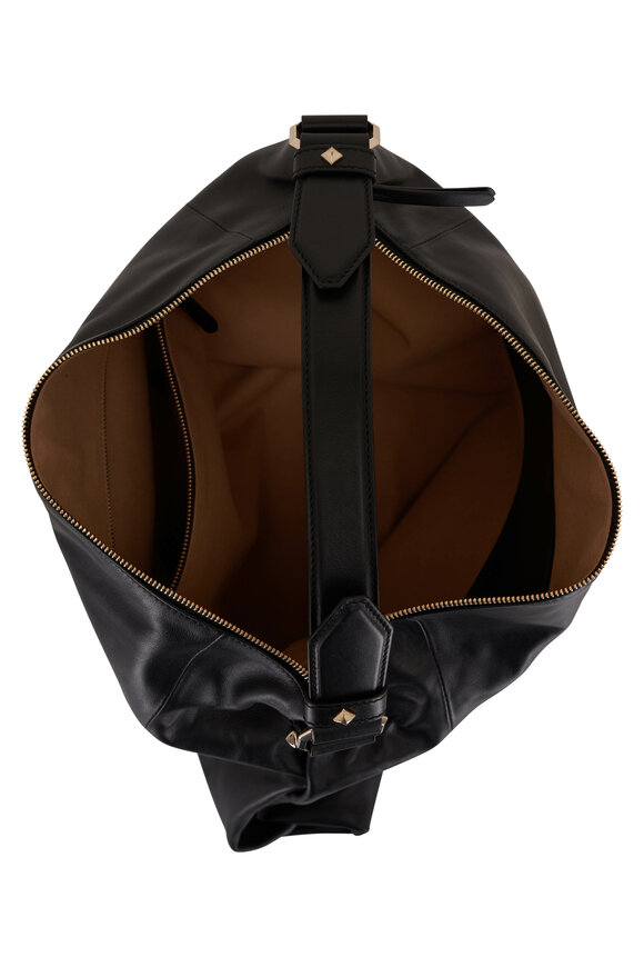 Jimmy Choo - Ana Black Leather Hobo Bag 