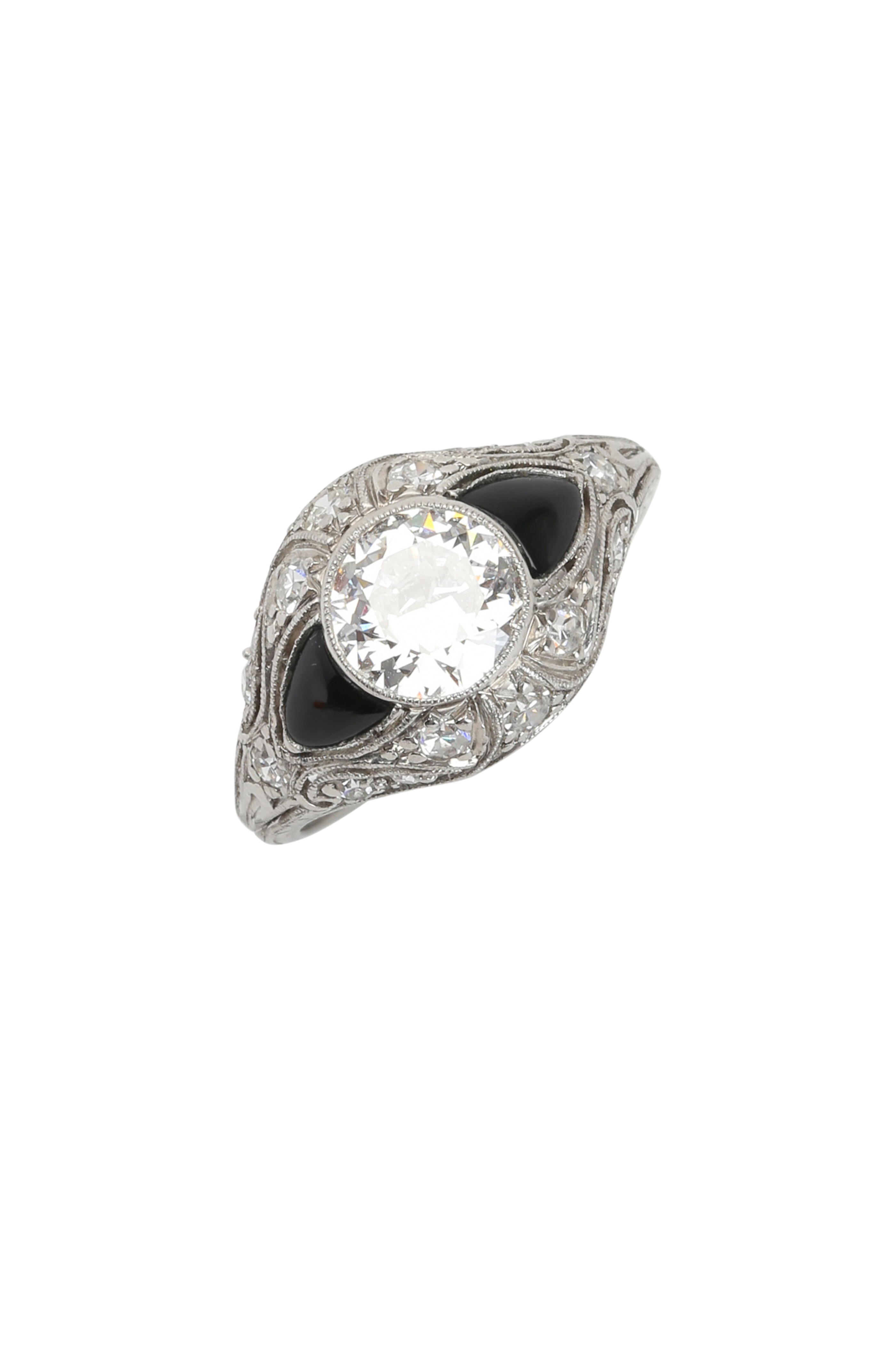 Fred Leighton - Art Deco Diamond & Onyx Ring