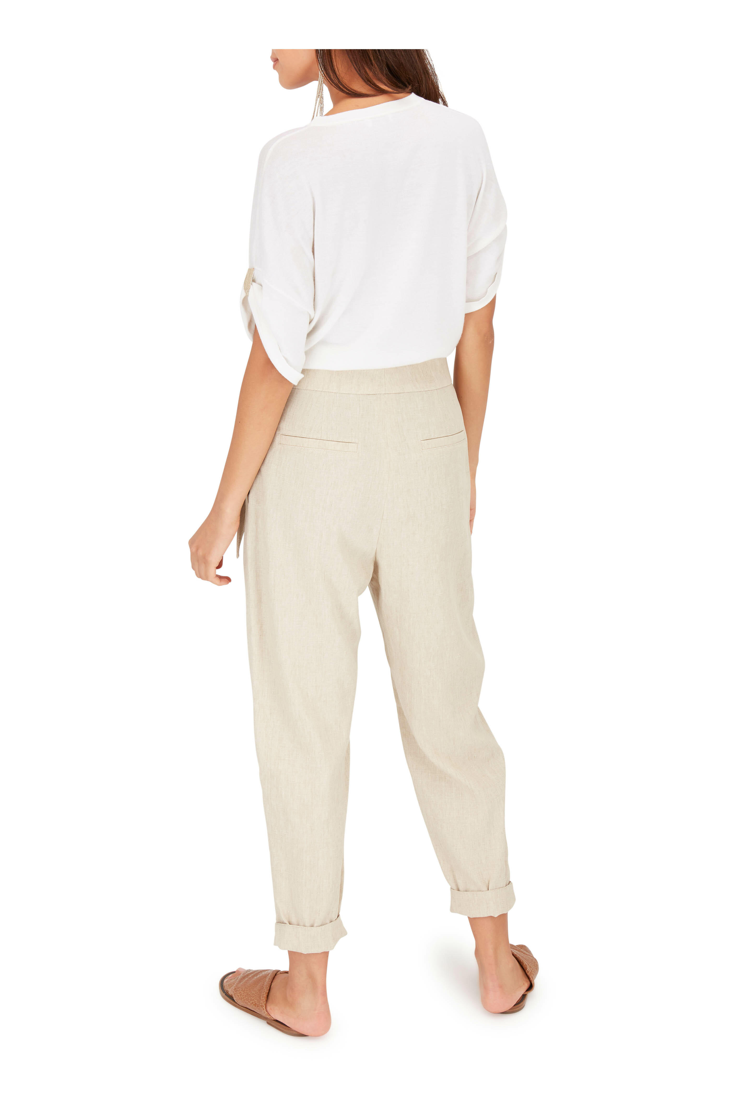 Brunello Cucinelli - Light Brown Textured Leather Criss