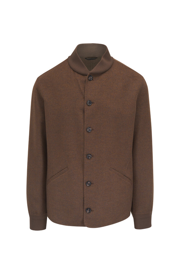 Brunello Cucinelli - Gray Cashmere Pea Coat | Mitchell Stores