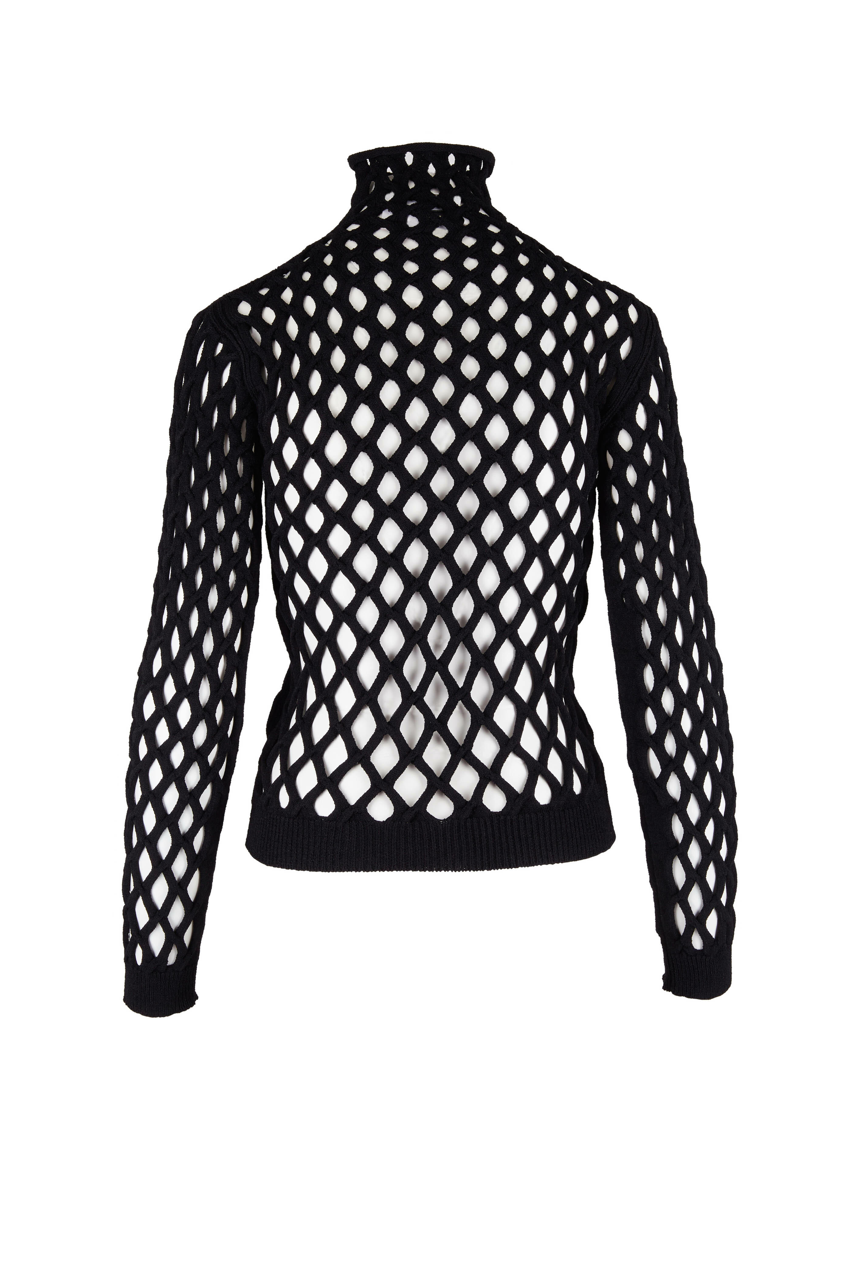 Valentino - Black Net Knit Stretch Top - view 2