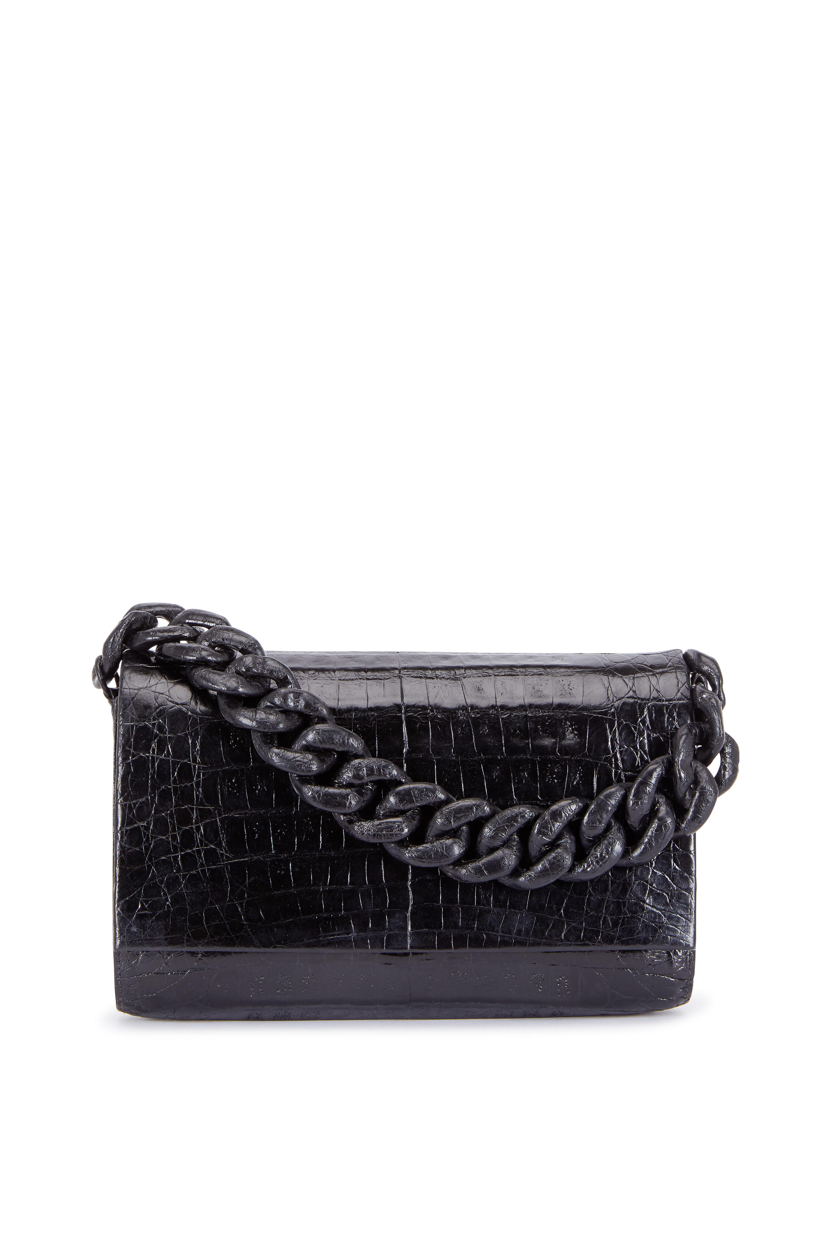 Nancy Gonzalez - Black Crocodile Small Chain Bag