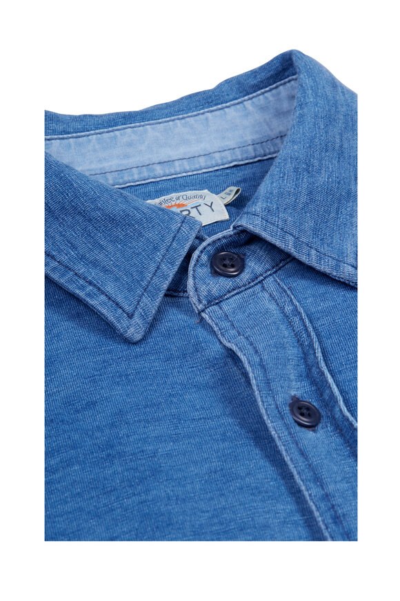 Faherty Brand - Blue Knit Indigo Medium Wash Sport Shirt