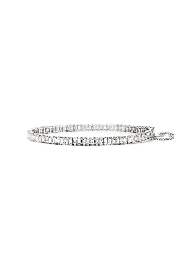 Nam Cho 18k White Gold Diamond Baguette Tennis Bracelet