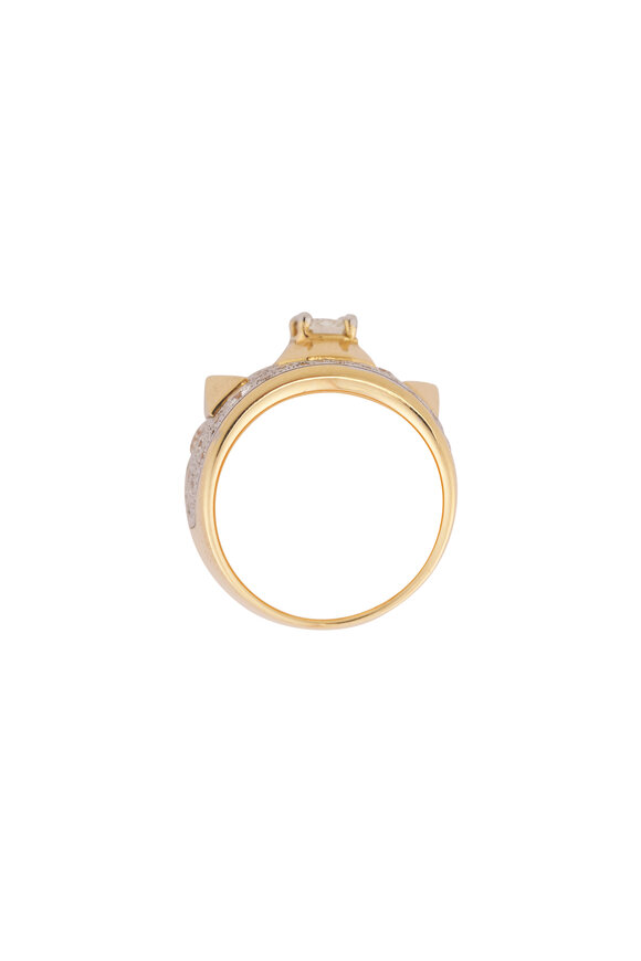 Mariani 18k Yellow Gold Augusta Wide Diamond Ring - view 2