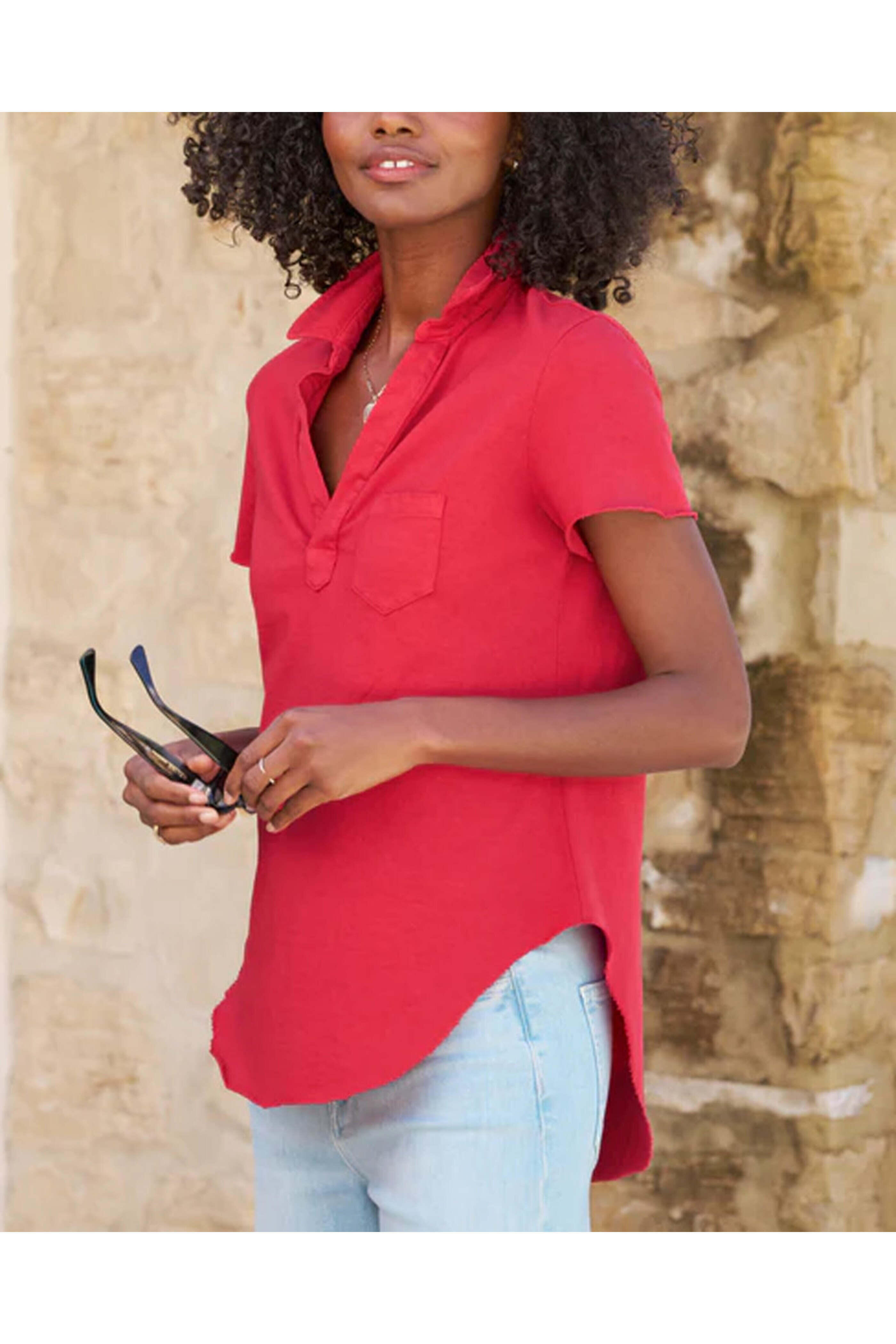 Frank & Eileen - Double Decker Red Charlotte Polo