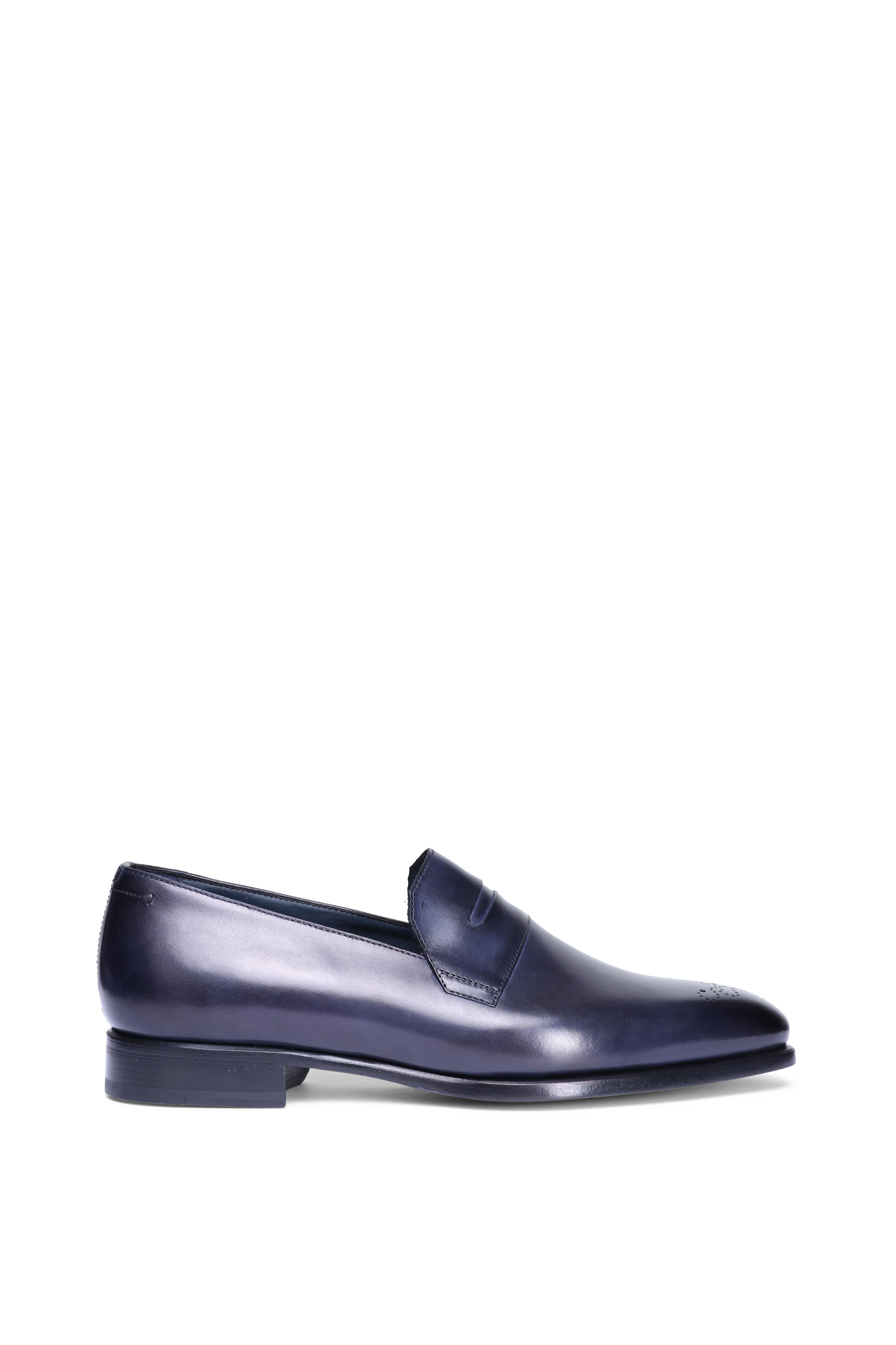 Brioni - Brogue Navy Leather Loafer