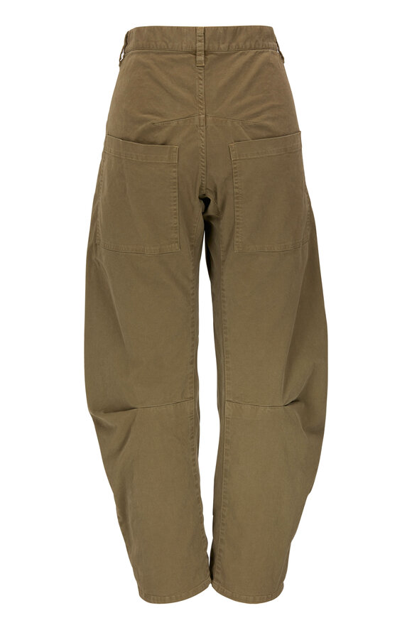 Nili Lotan - Shon Olive Green Curved Pant