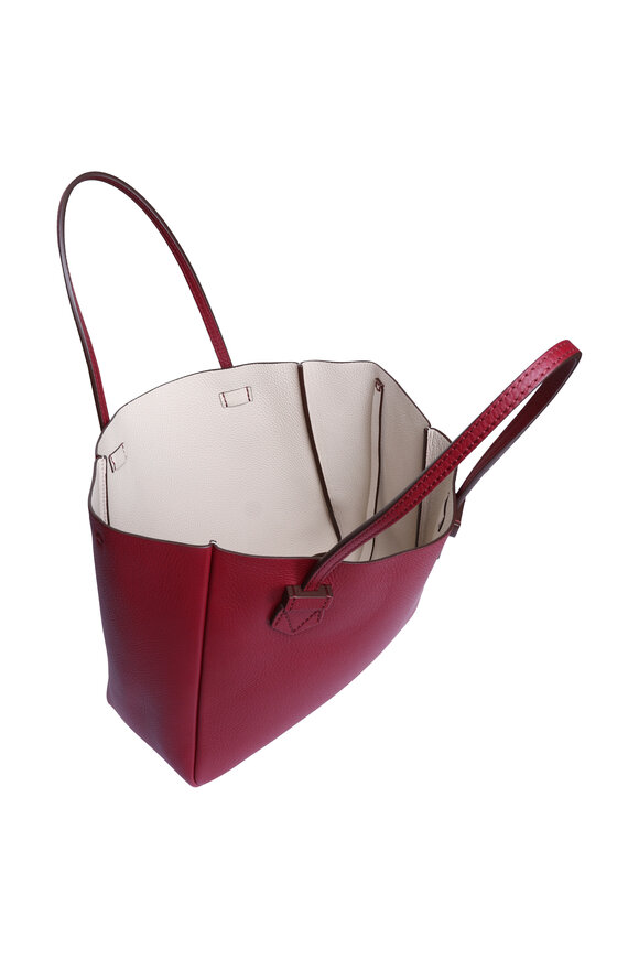 Moreau Paris Small Vincennes Maroon Reversible Leather Tote - view 4