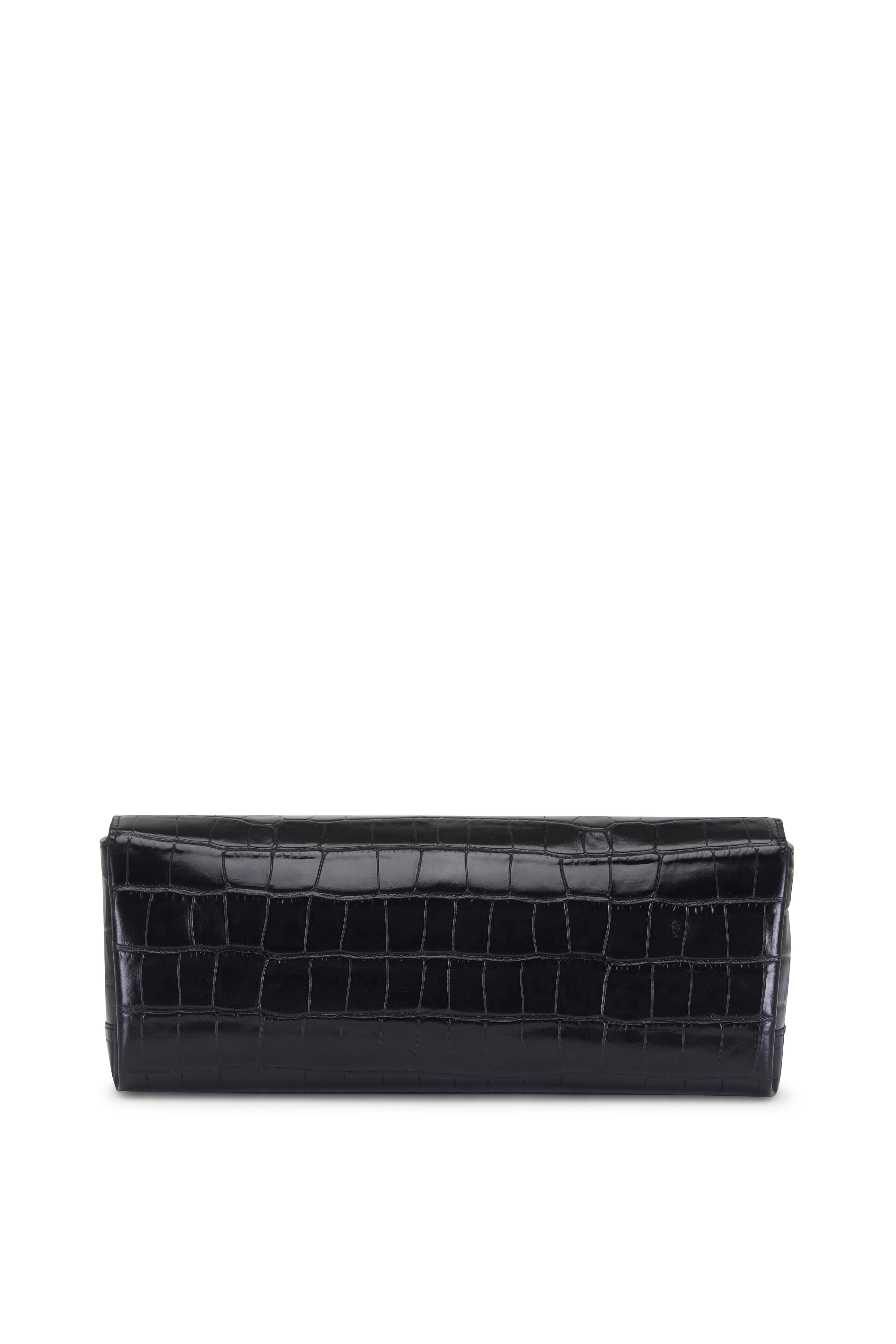 Totême - Black Embossed Leather T-Clutch