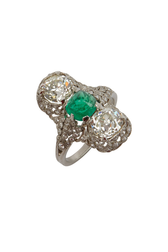 Fred Leighton - Edwardian Emerald & Diamond Ring