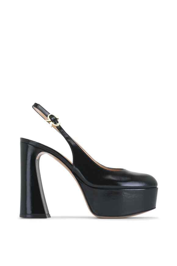 Gianvito Rossi - Black Leather Chunky Heel, 120mm