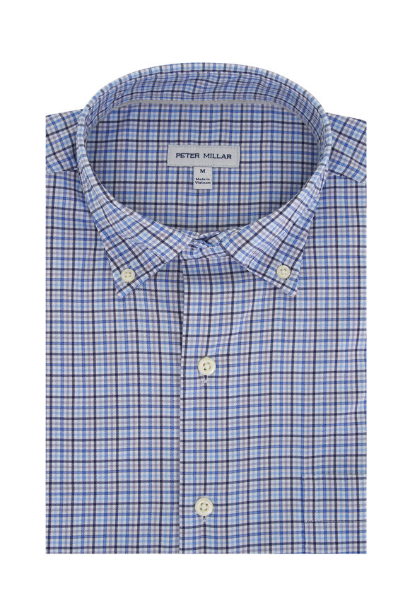 Peter Millar Albert Blue Plaid Sport Shirt 