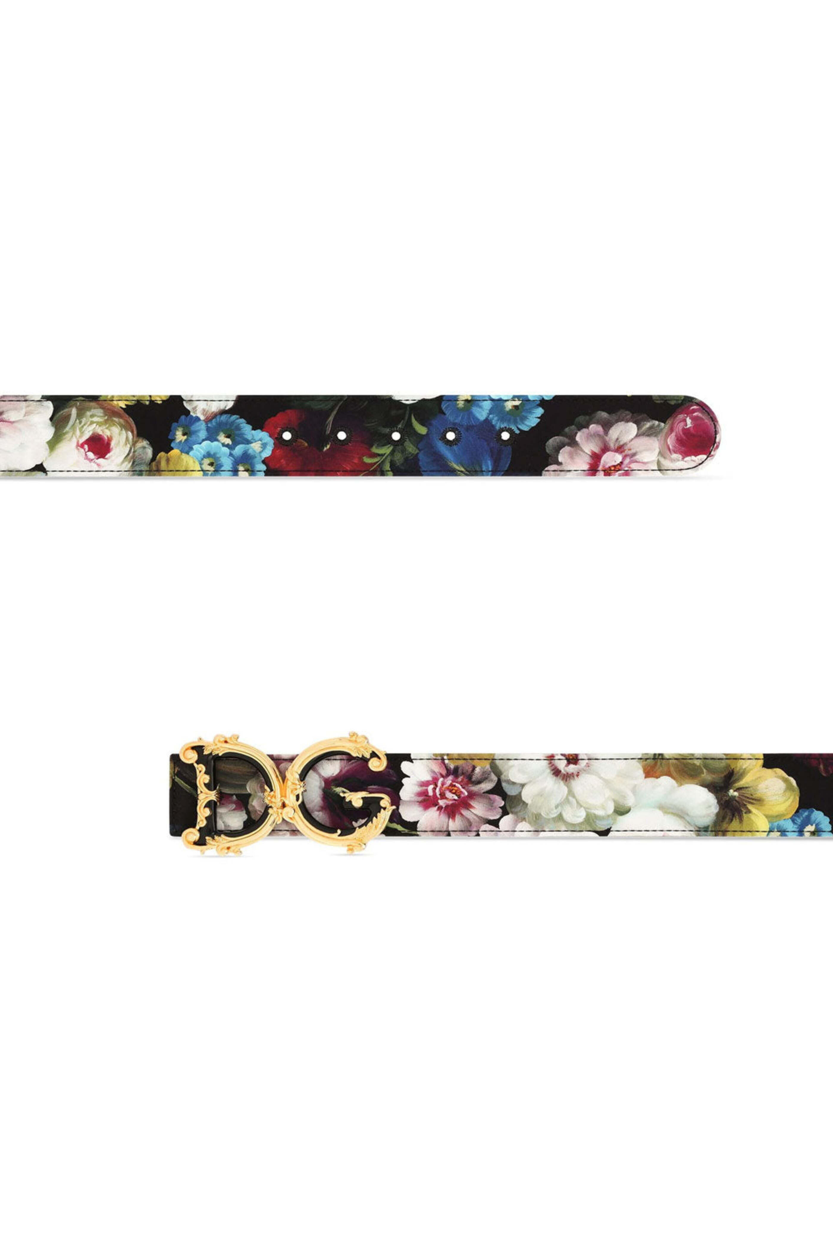 Dolce & Gabbana - Floral Print Leather Belt
