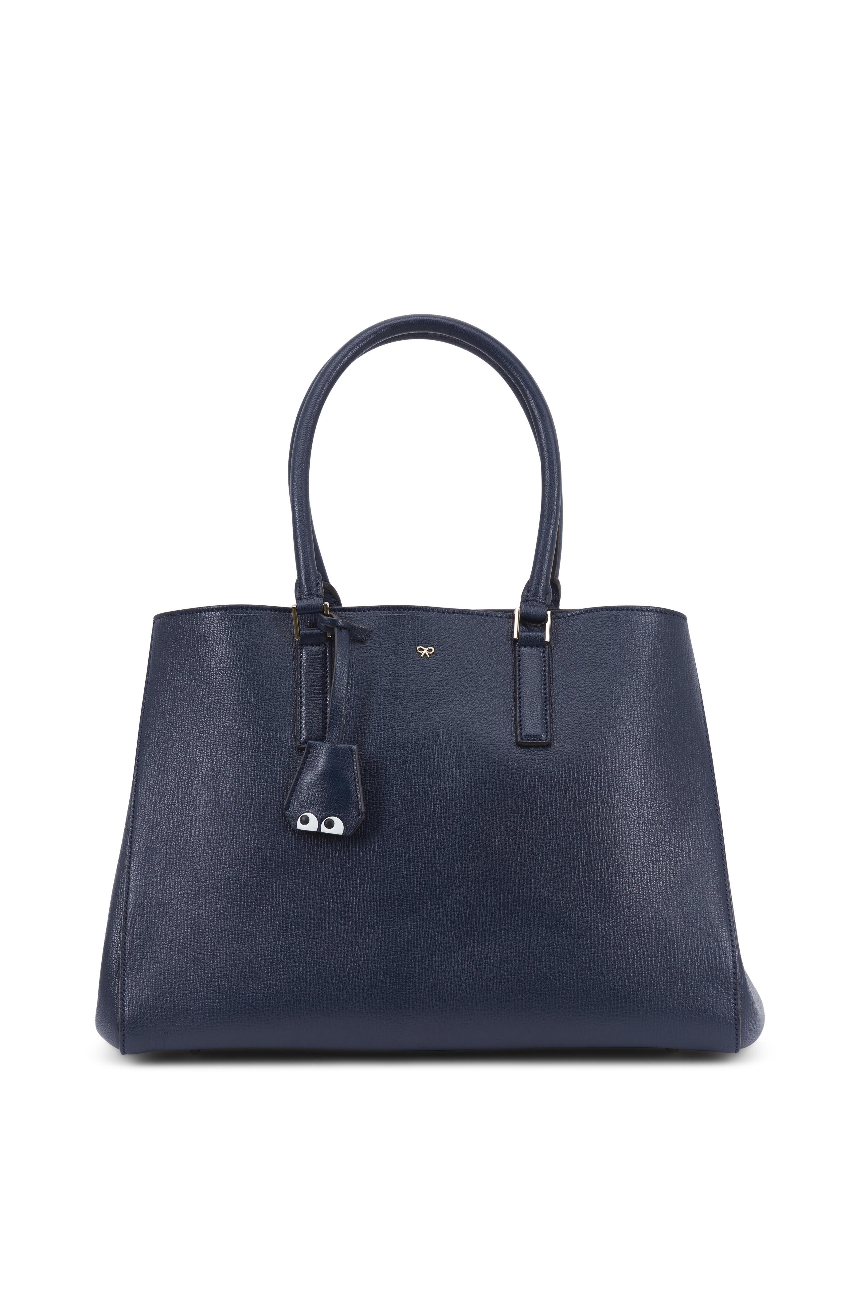 バッグ Anya Hindmarch Featherweight Ebury Tote Anya Hindmarch Neon Orange Leather Featherweight Smiley