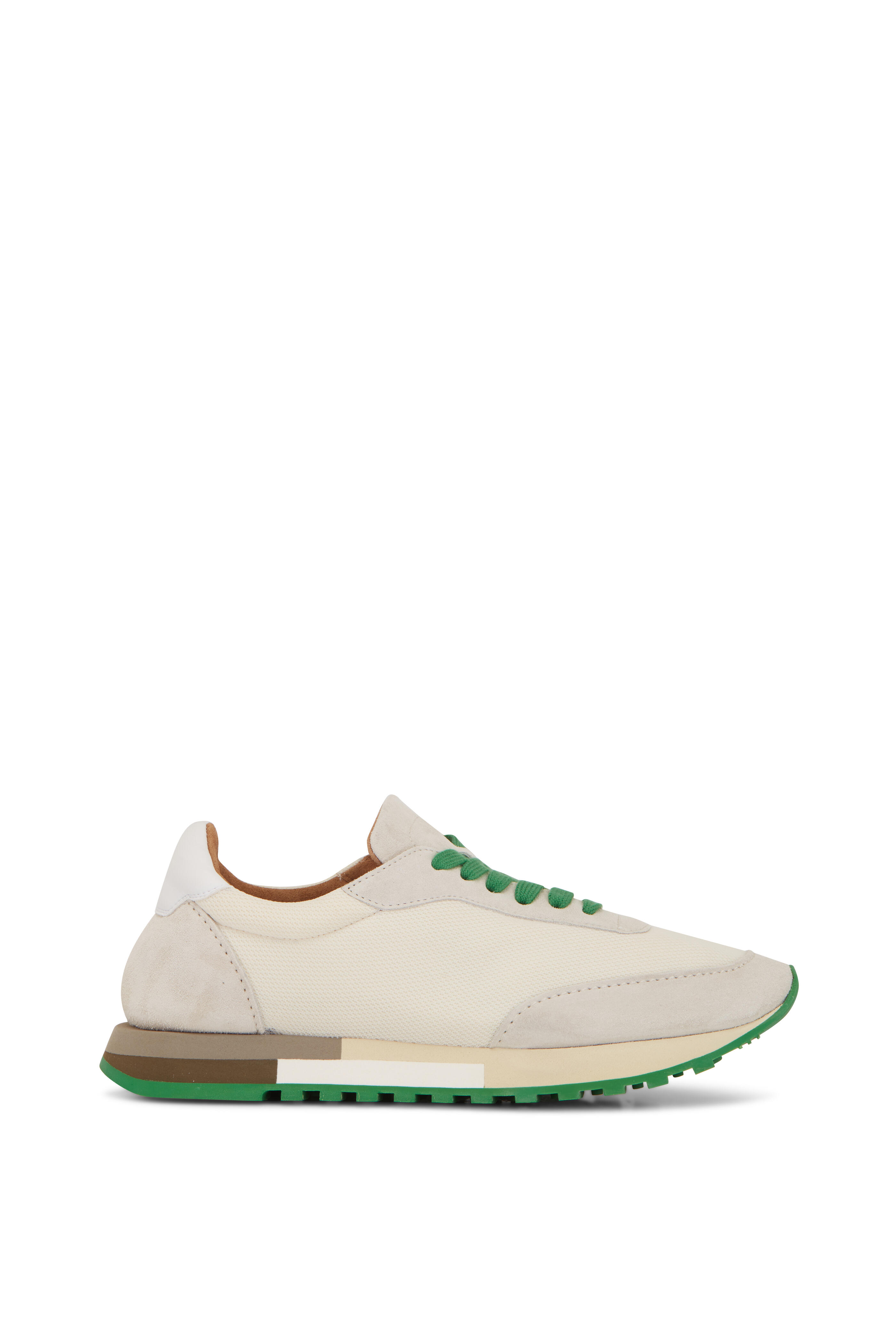 The Row - Owen Ivory/Green Running Sneaker | Mitchell Stores