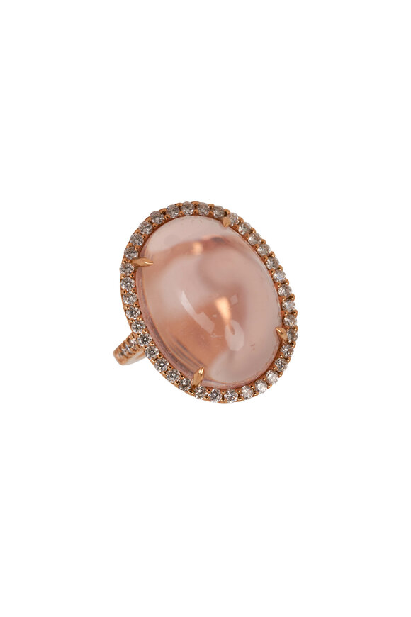 Cairo Rose Quartz & Diamond Cocktail Ring