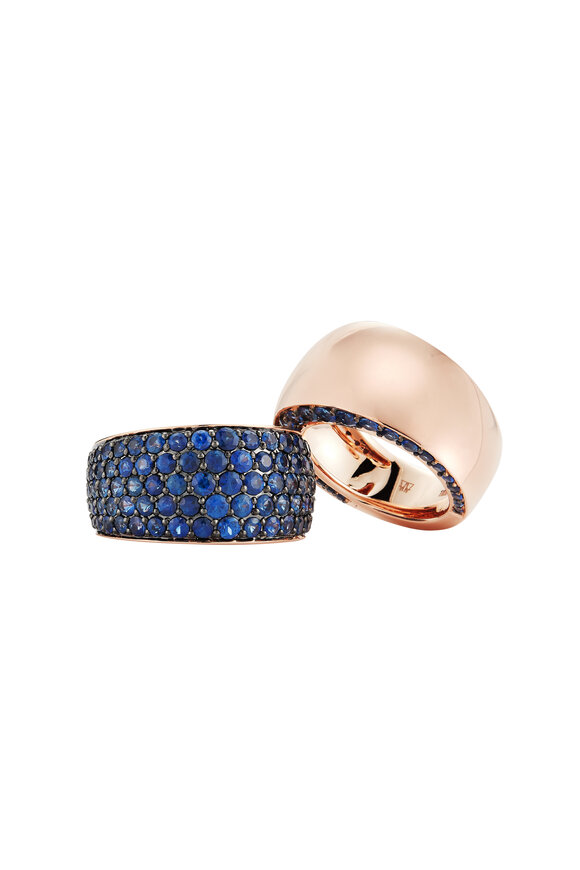 Walters Faith - Lytton 18K Rose Gold & Blue Sapphire Bombe Ring