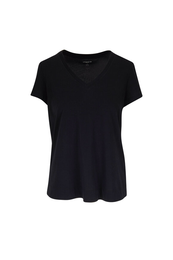 Lafayette 148 New York - The Modern Black V-Neck T-Shirt