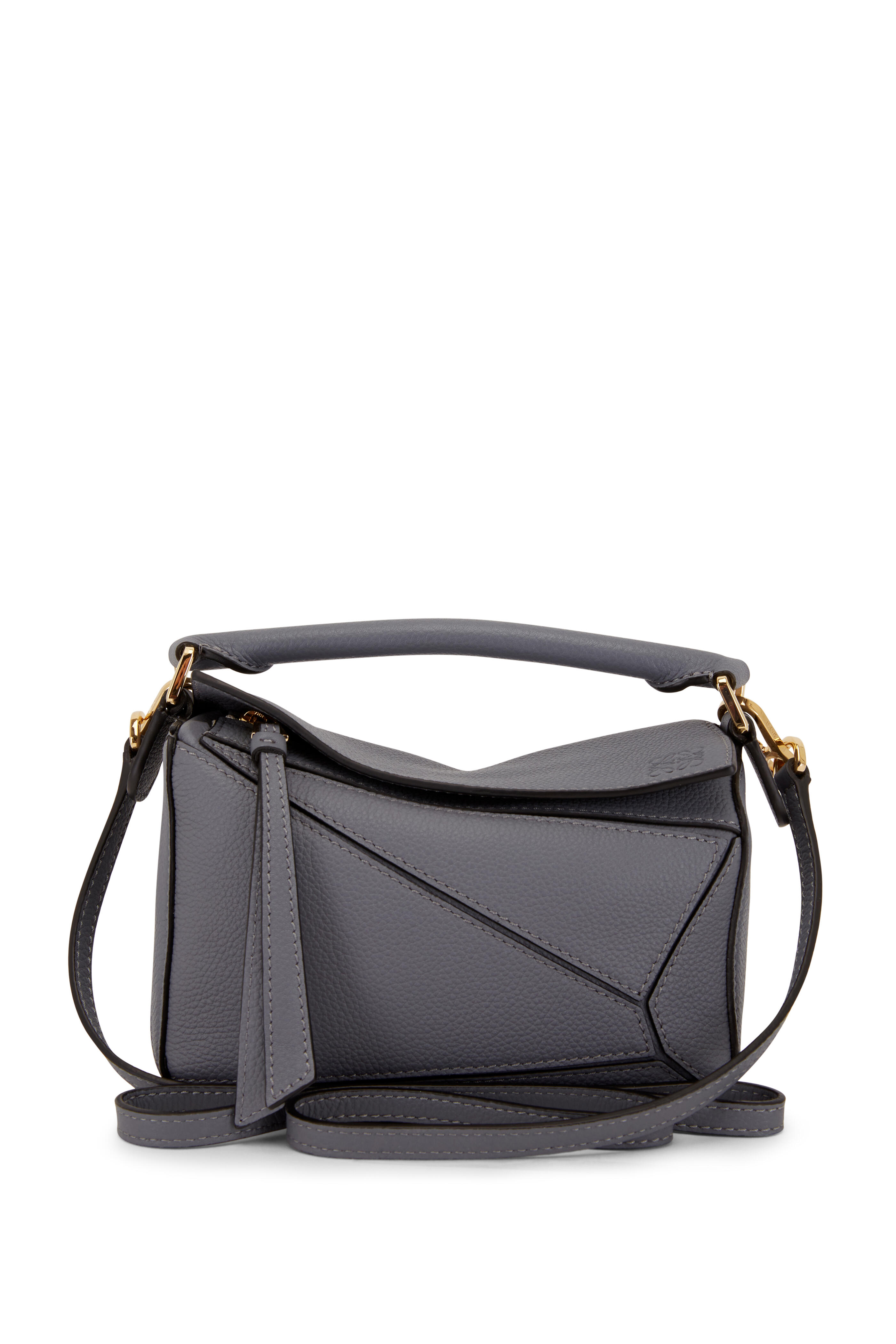 LOEWE black Small Leather Puzzle Top-Handle Bag