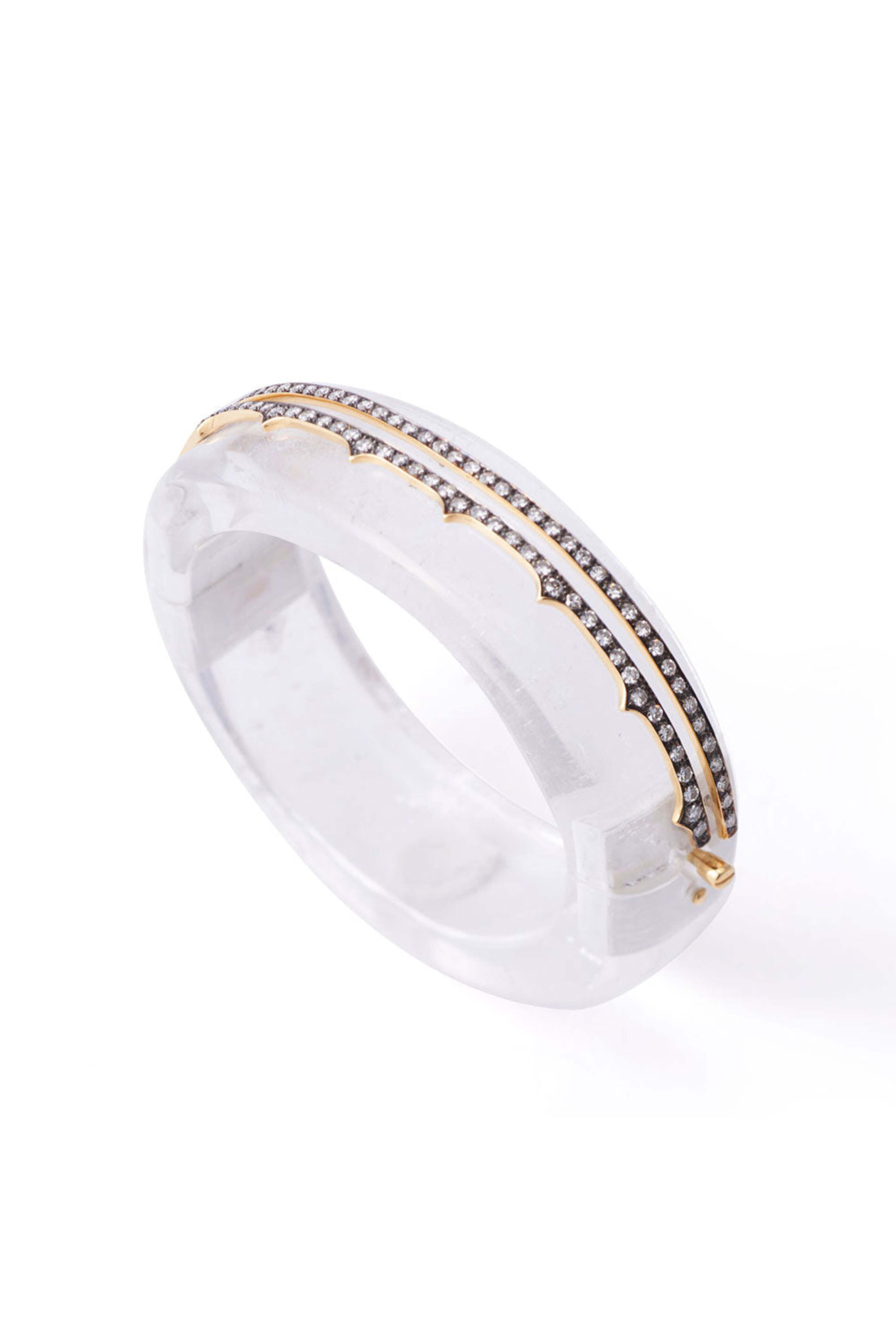 Sylva & Cie - White Quartz Thorn Bangle Bracelet