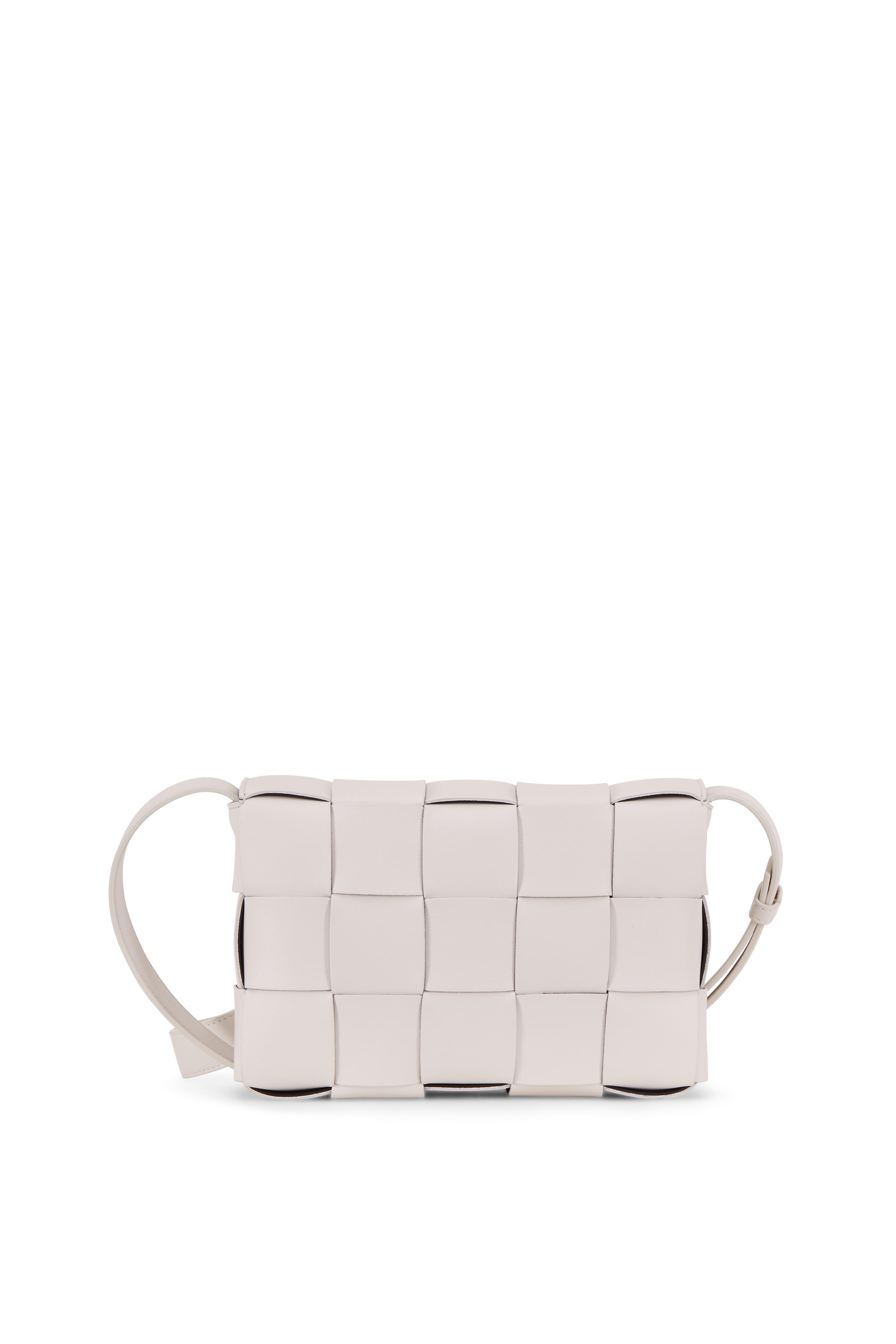 Bottega Veneta Crossbody Bag Leather Chalk in White